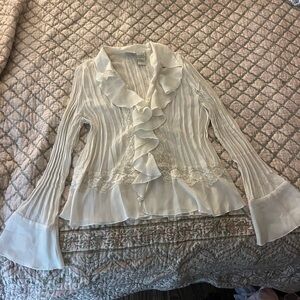 White Stag Cream Ruffled Blouse